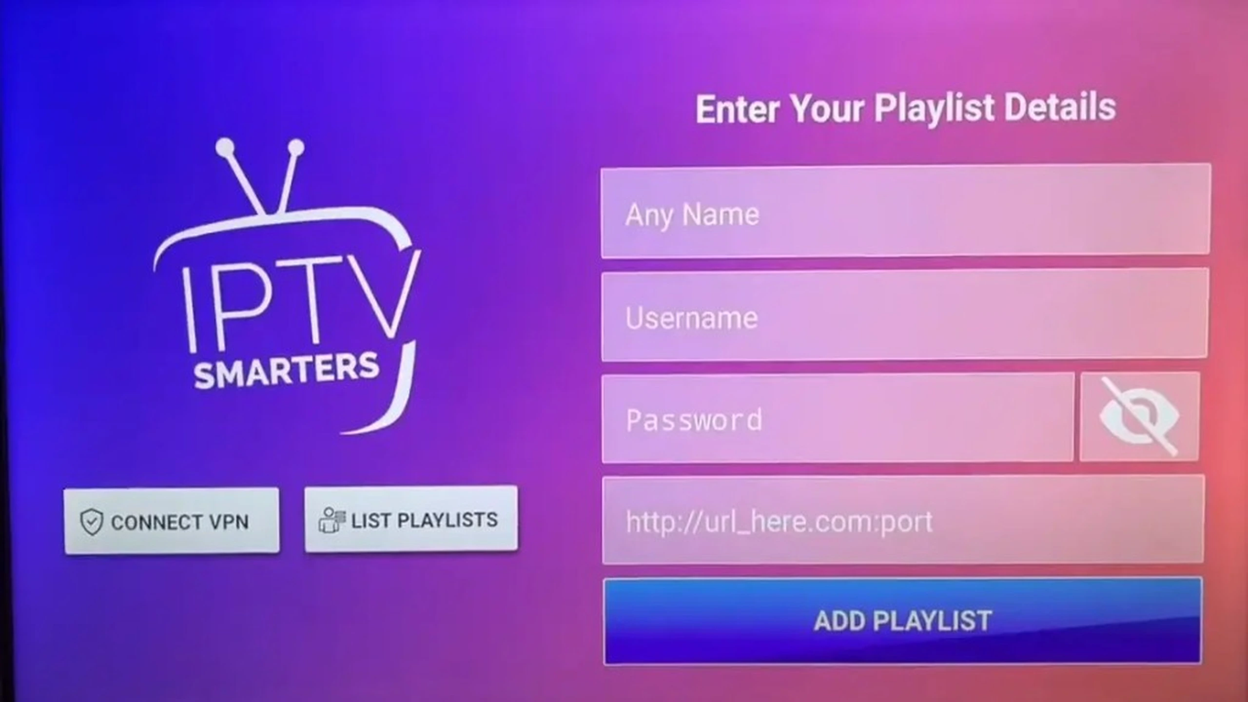 IPTV Smarters Playlist UI